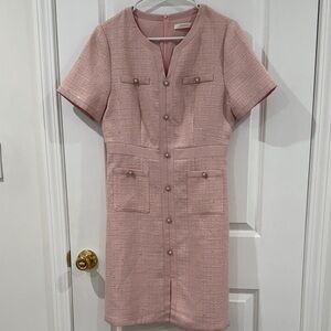 Chic Pink Short Sleeve Dress